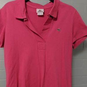 Lacoste pink Polo shirt French 42 Fits like M